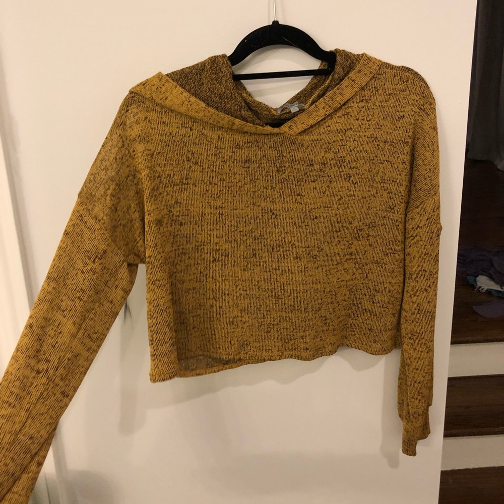 yellow cropped hoodie